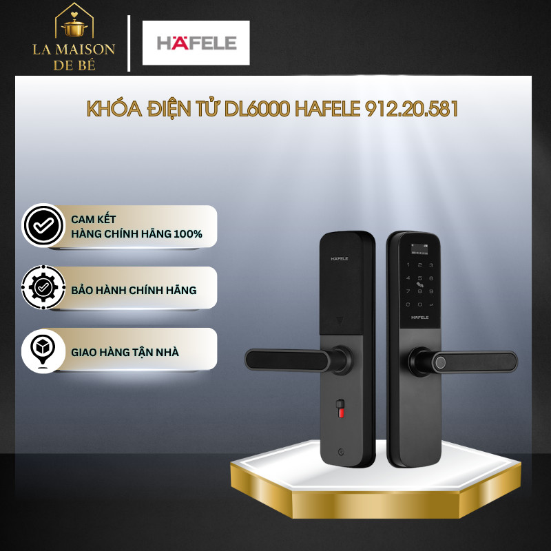 Khóa điện tử Hafele DL6000 912.20.581 – Chất Liệu Hợp Kim Nhôm + ABS, Thiết Kế Hiện Đại – LMS