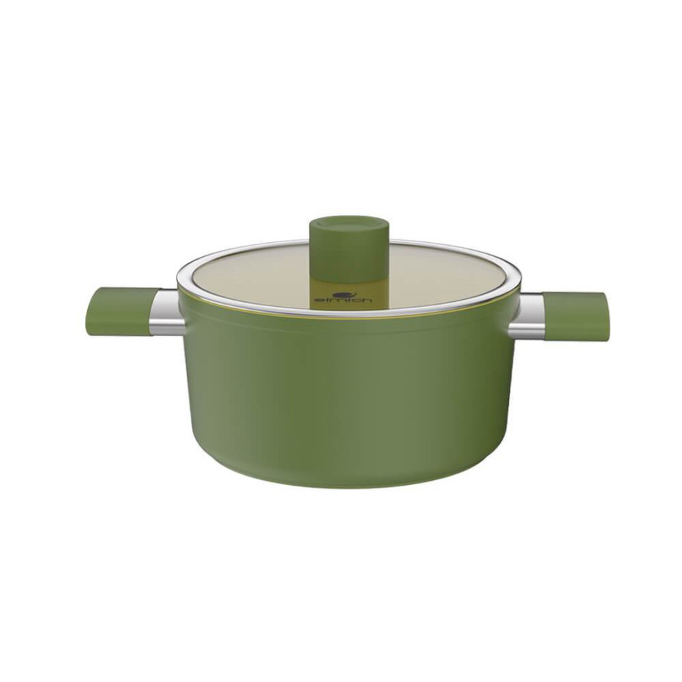 Bộ nồi phủ sứ an toàn Elmich Olive EL-5220/5233OV03 (18 cm / 20 cm / 24 cm) - Bảo hành 24 tháng