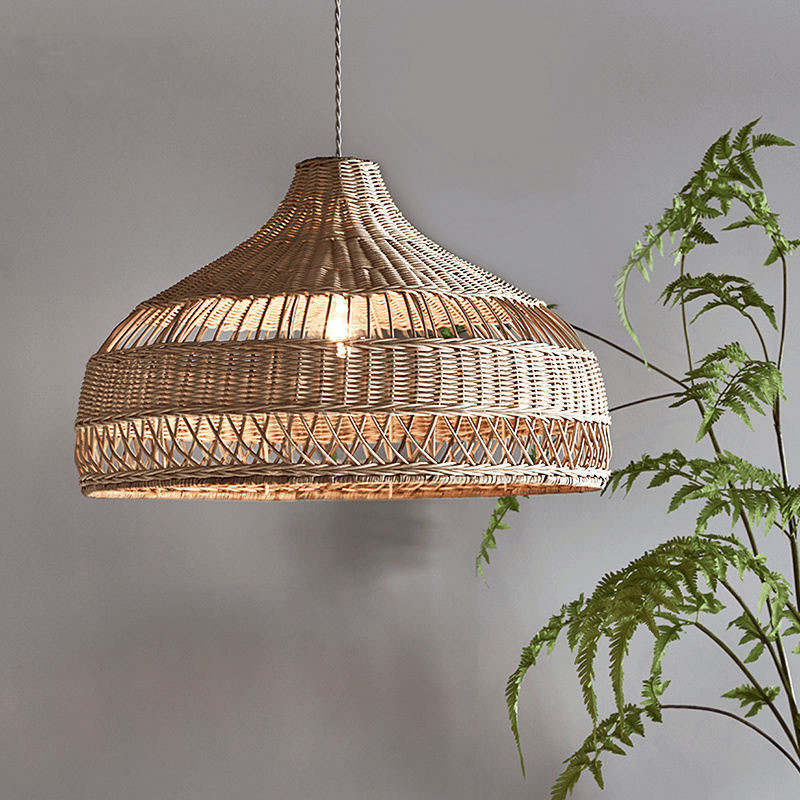 Đèn treo mây chiếu sáng Đông Nam Á cho nhà hàng và nhà nghỉ led Đèn treo nghệ thuật tre phong cách T