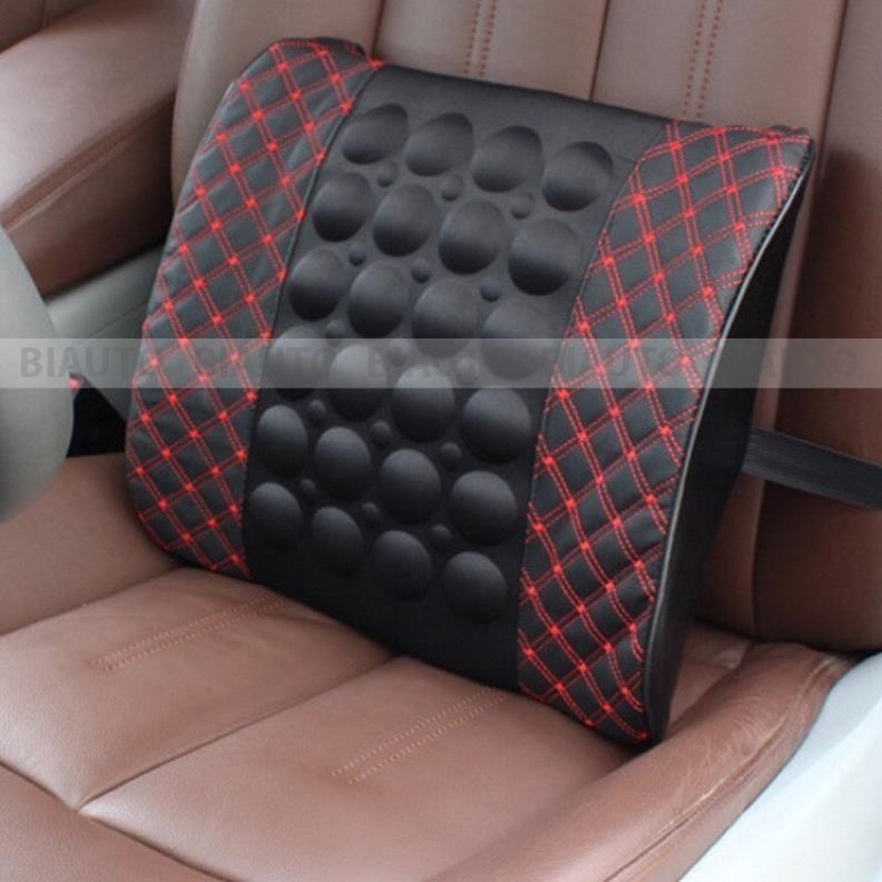 Gối tựa lưng massage ô tô - Đệm massage lưng gắn ghế ngồi xe hơi - Gối tựa lưng mát xa dùng điện 12V - 24V