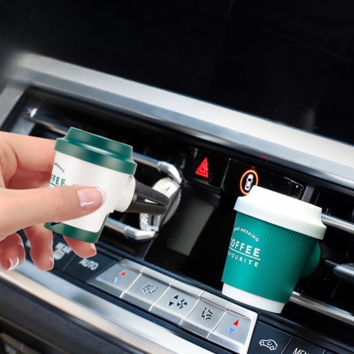 Sáp thơm ô tô, sáp thơm cafe cốc thơm nhẹ nhàng hương cafe kẹp cửa gió điều hòa khử mùi trên ô tô sa