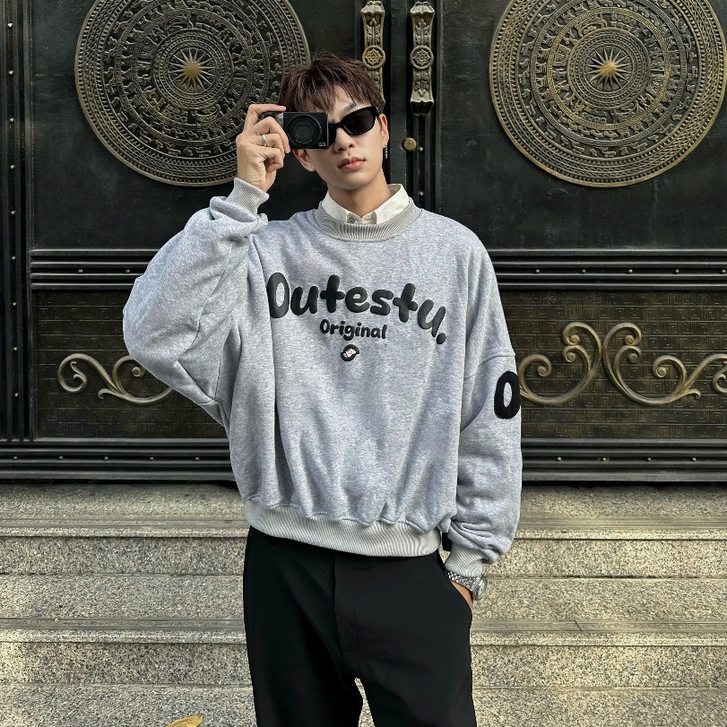 🔥【HOT TREND】🔥 Áo Nỉ Lông Cáo Outerity 01 - Sweater Boxy Form Rộng Dày Dặn Unisex Phù Hợp Cho Cả Nam 