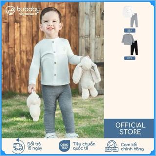   6M-3Y  Bộ dài tay cao cổ giả cúc giữa Thu êm BU Baby BWL1109GC | Quần áo Bubaby chính hãng 