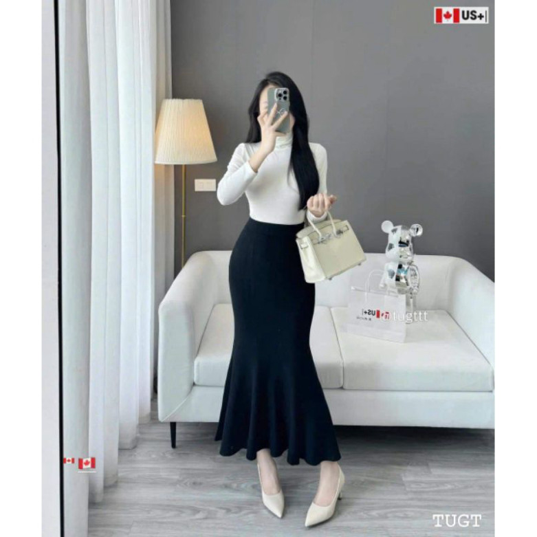 Chân váy len đuôi cá trơn dáng dài by TRANG CHAVI-MS803 | BigBuy360 - bigbuy360.vn