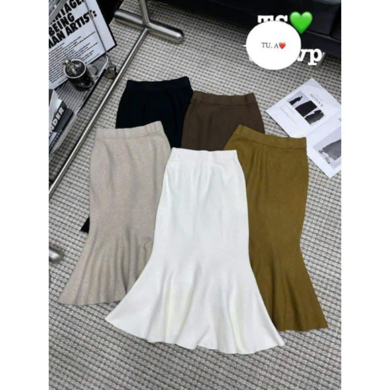 Chân váy len đuôi cá trơn dáng dài by TRANG CHAVI-MS803 | BigBuy360 - bigbuy360.vn