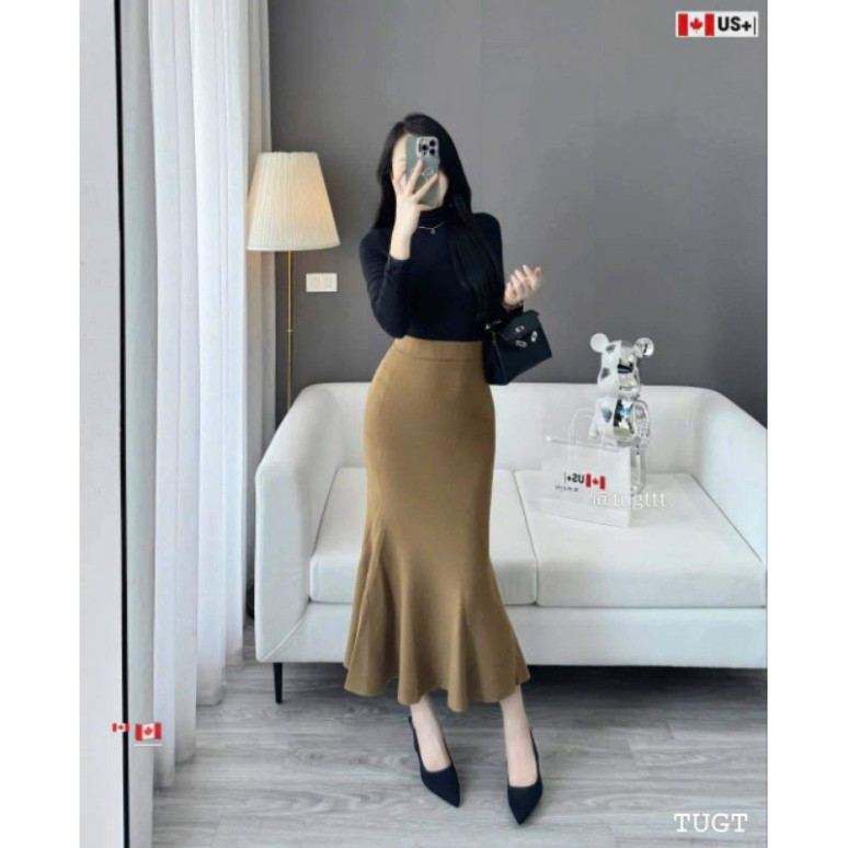 Chân váy len đuôi cá trơn dáng dài by TRANG CHAVI-MS803 | BigBuy360 - bigbuy360.vn