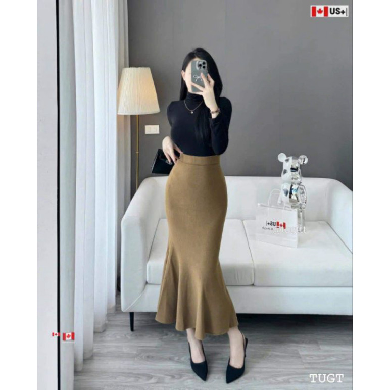 Chân váy len đuôi cá trơn dáng dài by TRANG CHAVI-MS803 | BigBuy360 - bigbuy360.vn