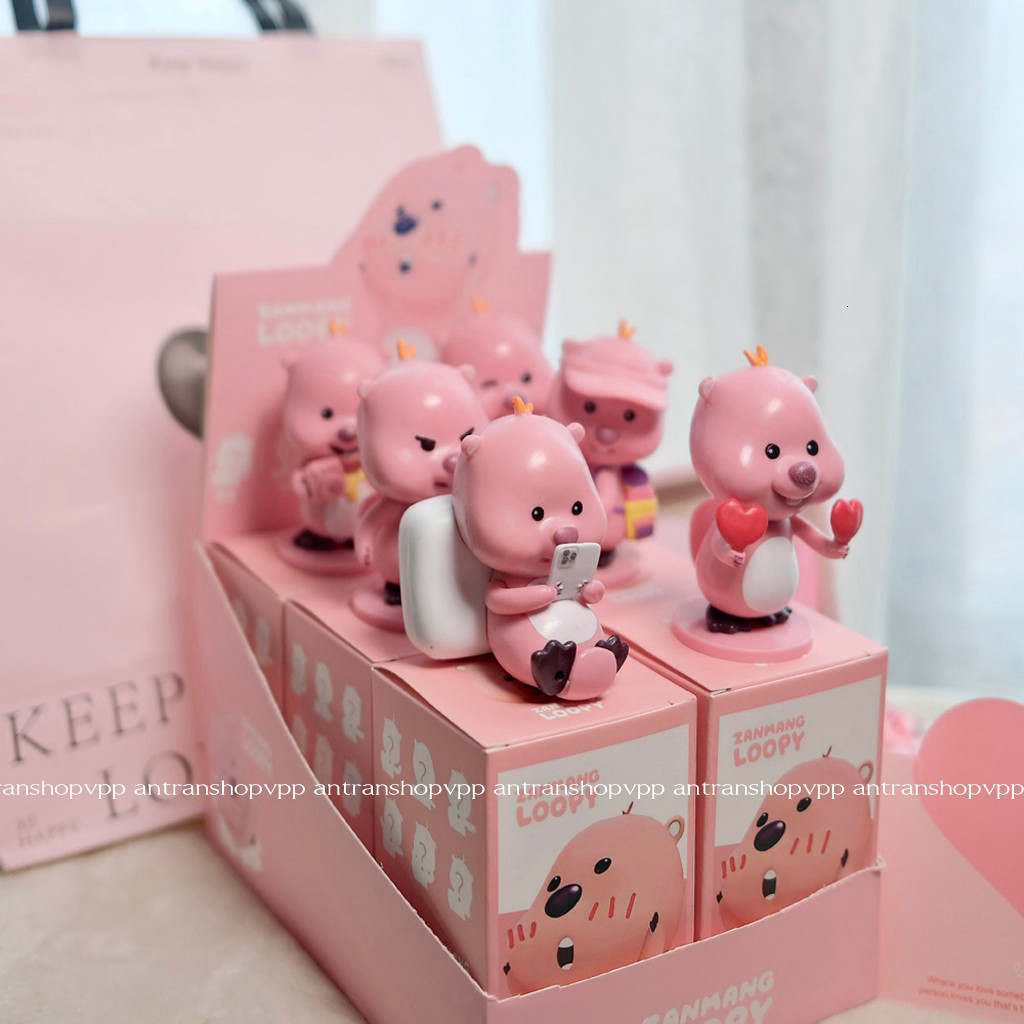 [TA] (Version 5 Loopy) Blindbox hộp mù mô hình nhân vật Loopy chú Hải Ly dễ thương decor trang trí b
