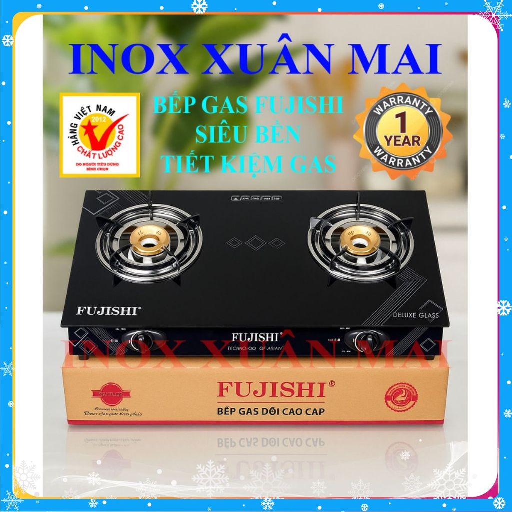 Bếp Gas Đơn Và Đôi Hồng Ngoại Kính Cường Lực Và Đầu Đốt Nhôm Cao Cấp Fujishi