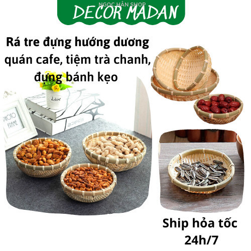 Rổ tre tròn mini, mẹt đựng đồ ăn Nhật Bản,hạt hướng dương, đồ ăn vặt quán cafe (D: 10,13,15cm) 2 33N