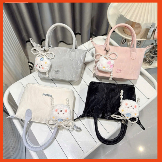 (Deal mở bán) Túi Xách Nữ Cầm Tay Đeo Chéo Da nhung Tặng Kèm Charm Dễ thương Sang Trọng A29 Thegioit