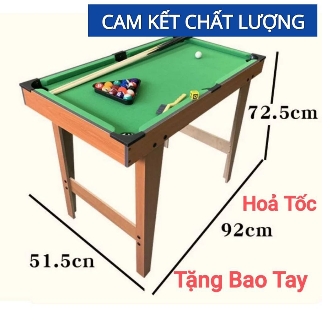(TẶNG 1 BAO TAY, BÀN Bi A 92x52cm và 69x37cm) Bàn BiDa Mini 6 Lỗ Cỡ Lớn, Bàn Bi Da Gỗ To Đại