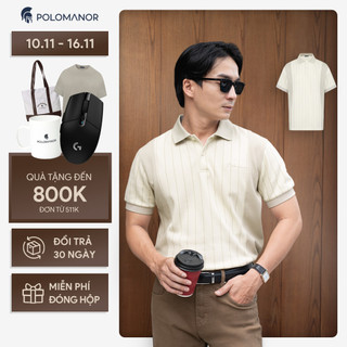   NEW T10  Áo polo nam cao cấp STRIPE BST FAMILY BEAR Chất liệu cá sấu Cotton Interlock thanh lịch - POLOMANOR 
