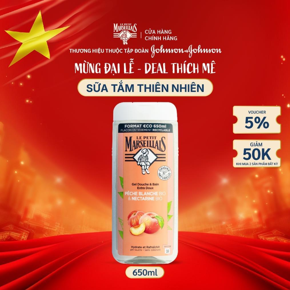 [Võ Hà Linh x Le Petit Marseillais] Sữa Tắm Thiên Nhiên 92% Le Petit Marseillais Đào Trắng Và Xuân Đ