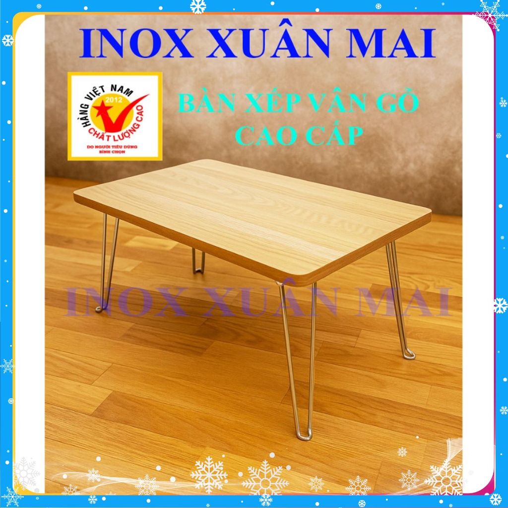 Bàn Xếp Gấp Gọn Học Sinh Vân Gỗ Cao Cấp - Xuân Mai