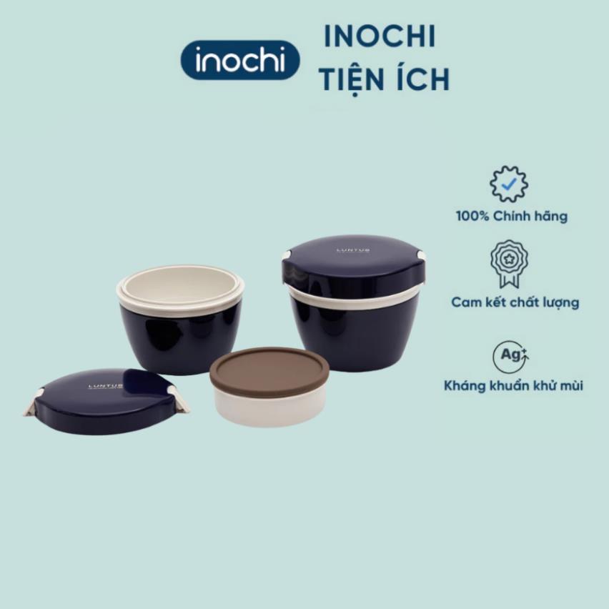 Hộp cơm giữ nhiệt 2 tầng Inochi - Luntus Asvel Nhật Bản 620ml (VUI LÒNG IB SHOP ĐỂ CHỌN MÀU HIỆN CÓ)