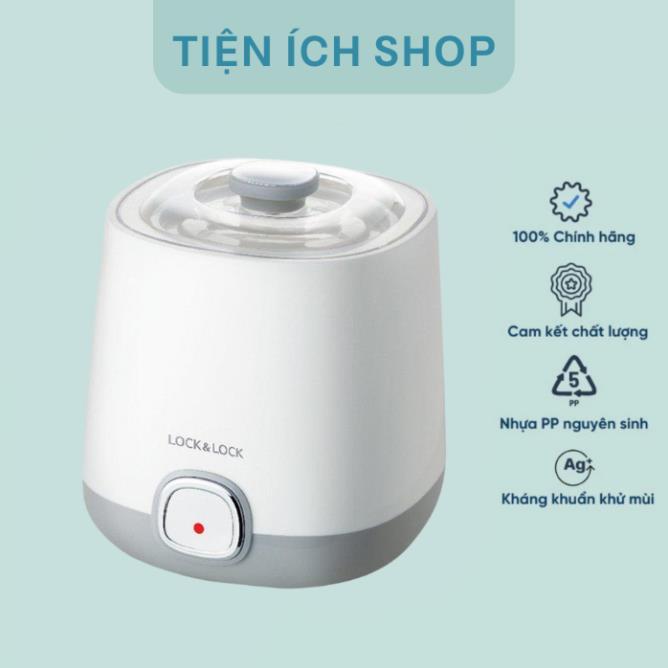 [EJY110SLV] Máy làm sữa chua LocknLock tự động ủ lên men tại nhà nhanh chóng, dung tích 1L