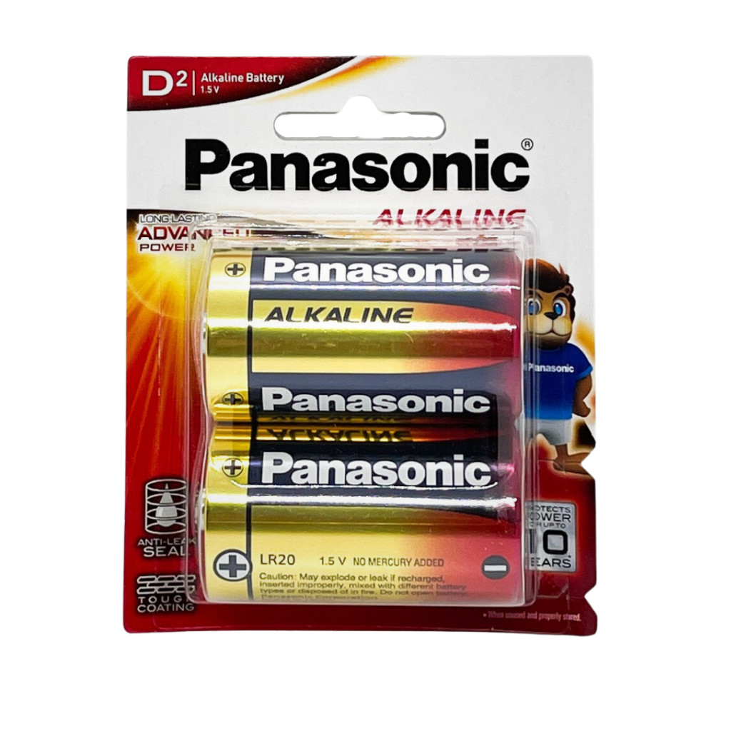 Vỉ 2 Viên Pin đại Panasonic Alkaline LR20T/2B xuất xứ Nhật chính hãng