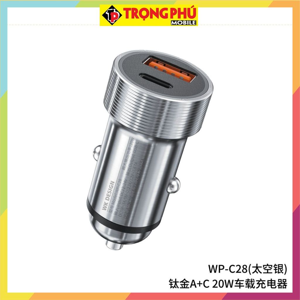 Cốc sạc ô tô Wekome WP-C28  - Chính hãng xịn