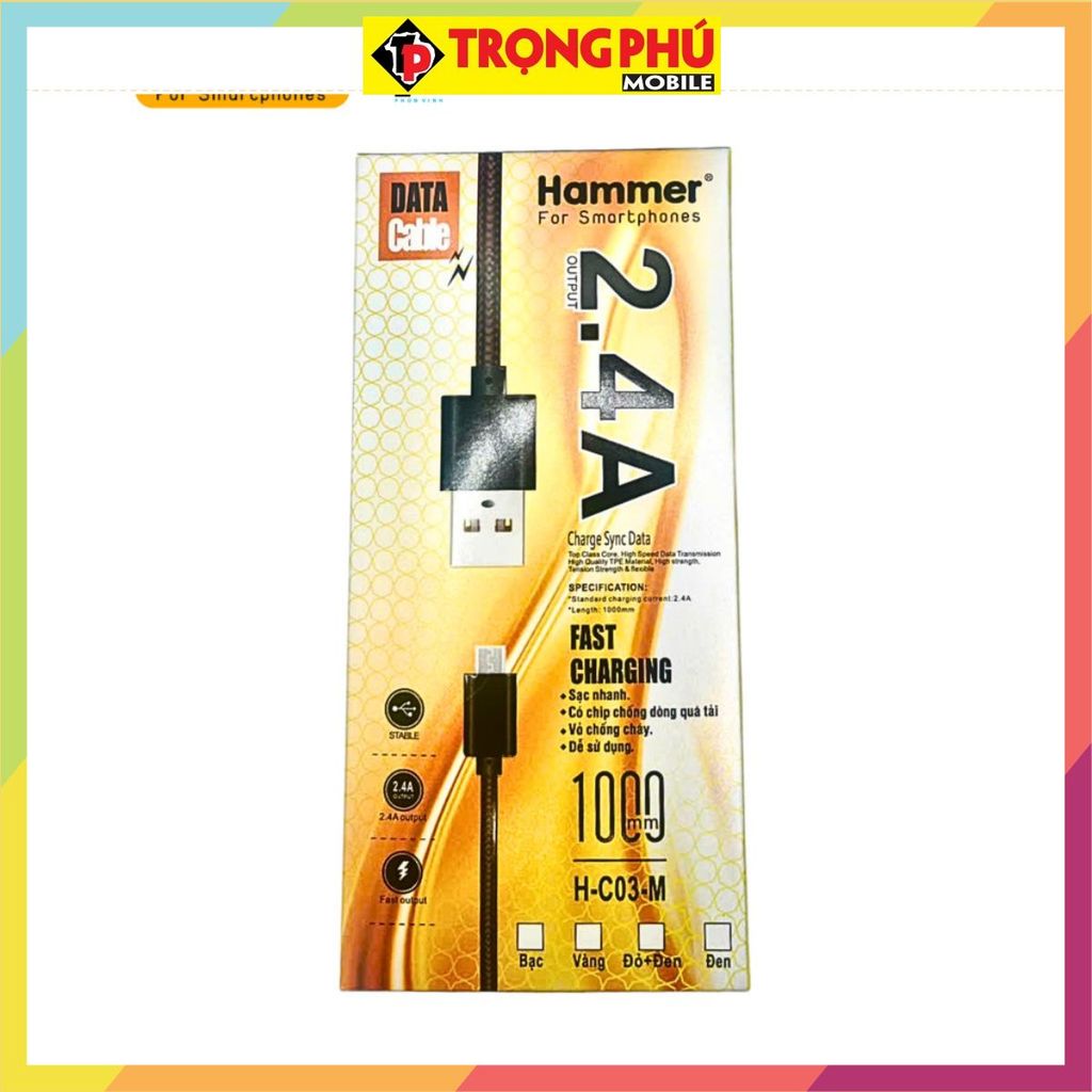 Cáp sạc Hammer C03 USB  - Chính hãng xịn