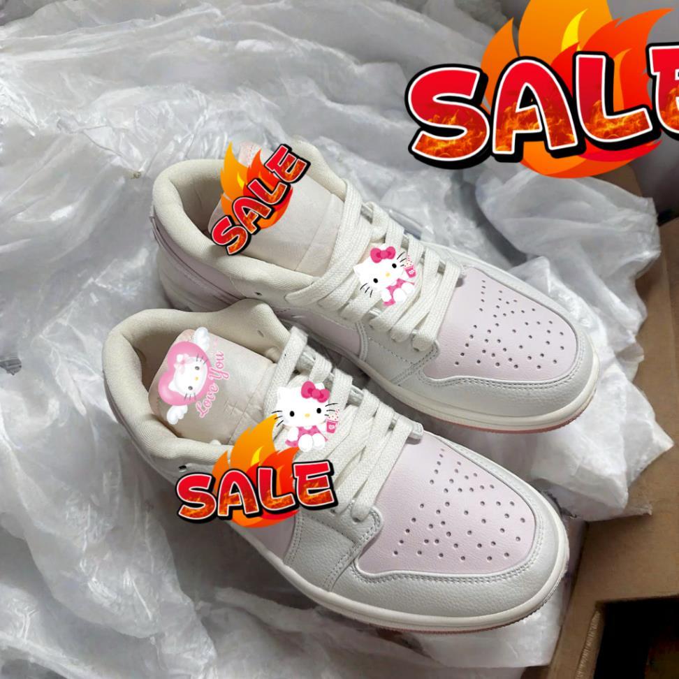 Giày Sneaker Air Jordan 1 Low Pink Velvet. Giày Jordan 1 Low Hồng Trắng Nữ Tính