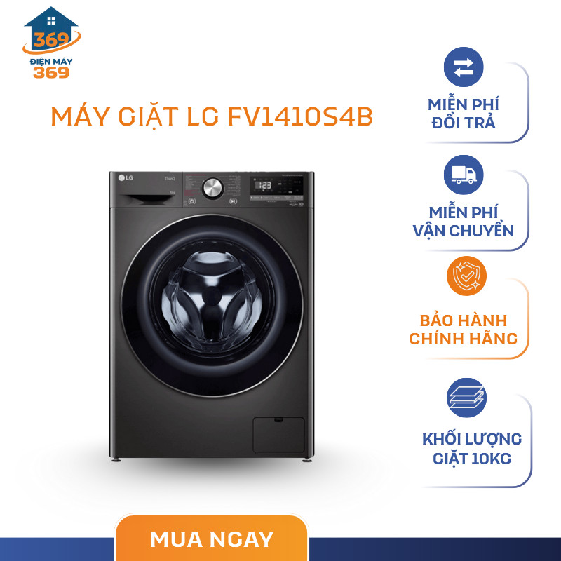 Máy Giặt LG Inverter FV1410S4B – 10kg, AI DD, 14 Chương Trình Giặt, Tiết Kiệm Điện Năng - SMC