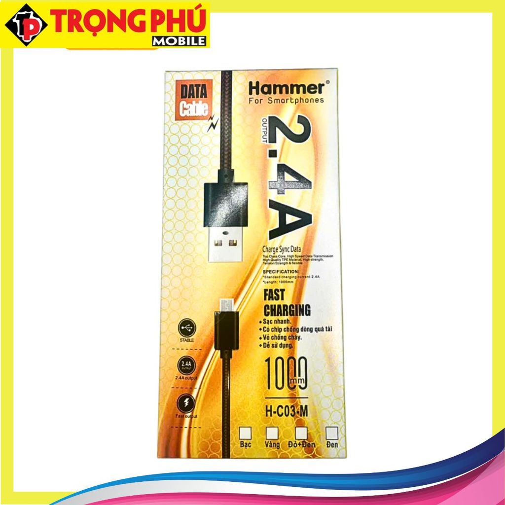 Cáp sạc Hammer C03 USB  - Online sale off
