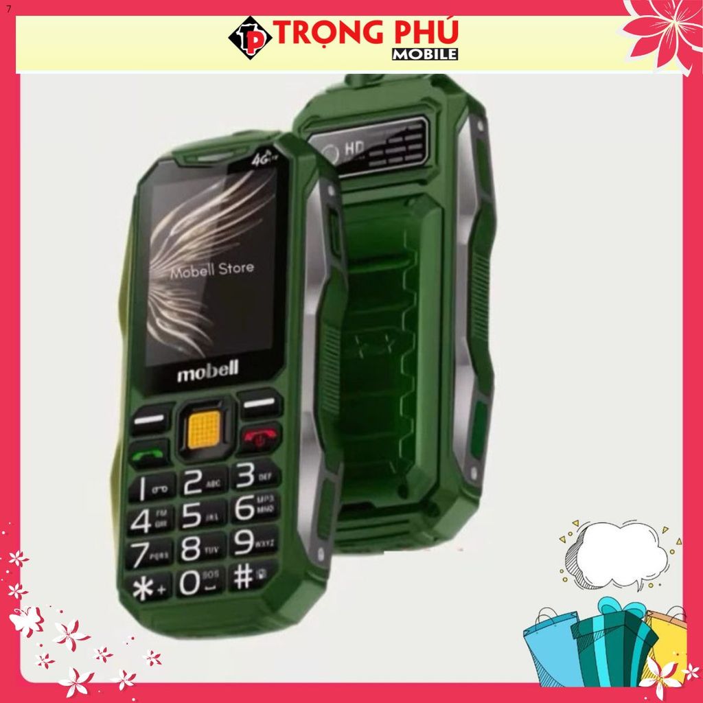 Điện thoại Mobell Rock 7 4G Kiêm sạc dự phòng pin 5500mah - CH7 siêu sale