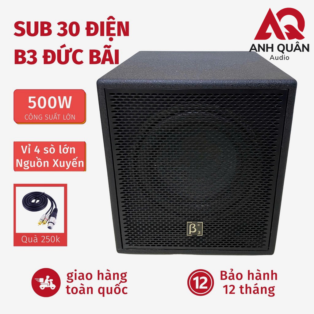 Loa Siêu Trầm Bass 30 B3 Bãi Đức Nguồn Xuyến 500W (Tặng Dây AV), Sub Điện Bass 30 Karaoke Gia đình