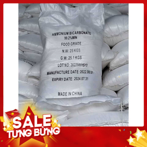 ( Hoá Chất VN ) ```Bột Khai Ammonium Bicarbonate Gói Tiện Dụng 1KG - NH4HCO3 99% Xuất Xứ Trung Quốc,