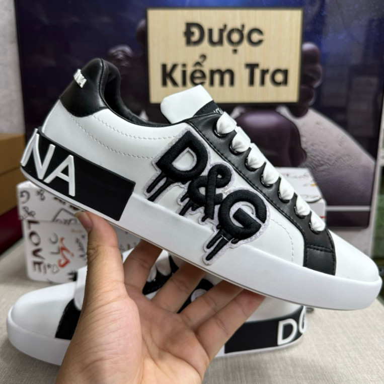 Giày Dolce & Gabbana trắng logo nổi replica 1:1