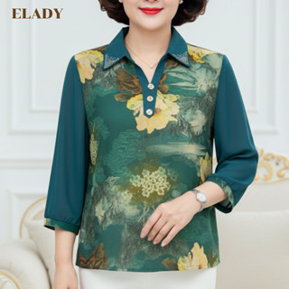  Áo trung niên nữ M310 Áo kiểu sơ mi tay lỡ cho mẹ cho bà Quảng Châu cao cấp vải thun 3d mềm mát 