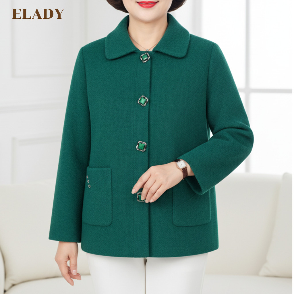 Áo khoác trung niên nữ AD1003, áo khoác thu đông cho mẹ cho bà Quảng Châu chất len dạ tuyết mêm mịn