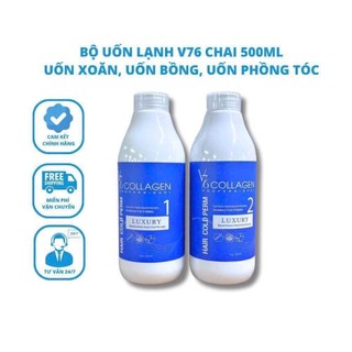  Uốn xoăn lạnh v76 collagen 500ml sóng căng mềm mượt không bị khô 