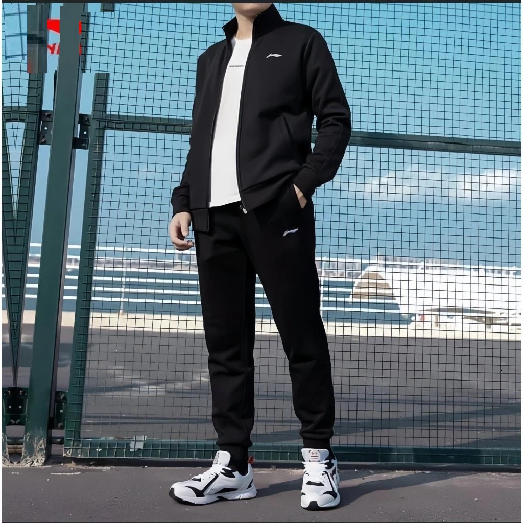 Bộ Nỉ Mùa Đông Lei-Ning 361 Sport - Bộ Quần Áo Nỉ Li-NingR Cao Cấp Thể Thao, Logo Sắc Nét- Bộ Nỉ Nam