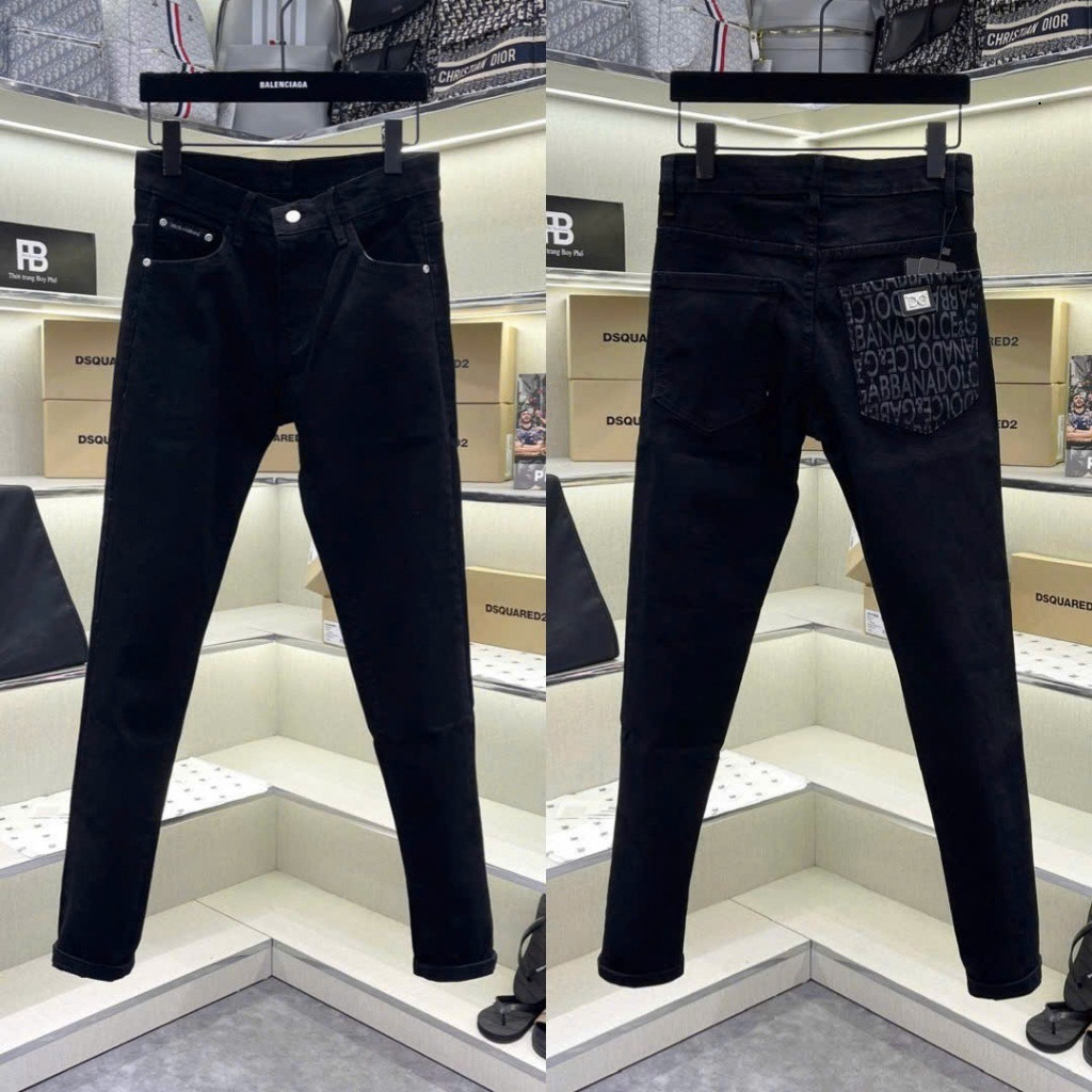 Quần Jean Nam Đen Đơn Giản Sơn Chữ Boy Phố Sang Trọng, Thời Trang Đẹp Cho Mùa Hè Năng Động. Lala My 