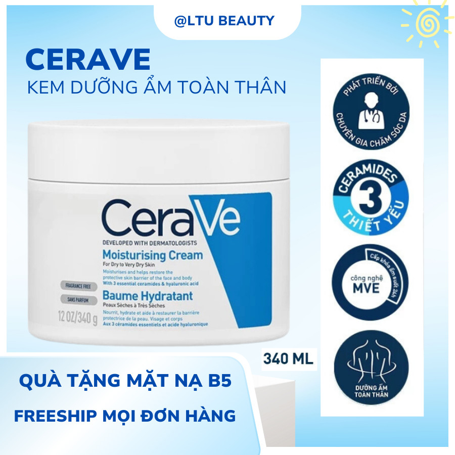 Kem Dưỡng Ẩm Cerave Dành Cho Da Khô Cerave Moisturizing Cream 340g