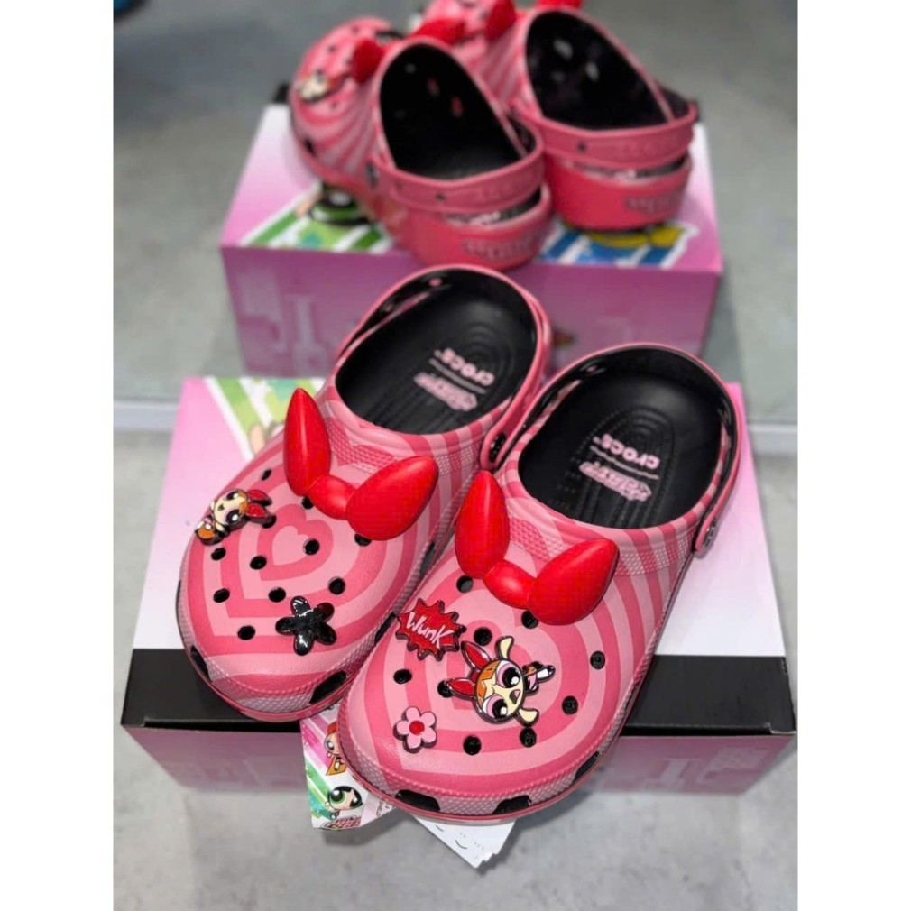 Dép nam nữ Crocs x the powerpuff girls cực chất mang tiện lợi dễ thương