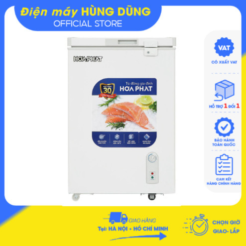[ SHIP HỎA TỐC HN +HCM ] Tủ đông Hòa Phát 107 lít HPF AD6107/ HPF AD6107G, 1 chế độ dàn đồng 100% - 