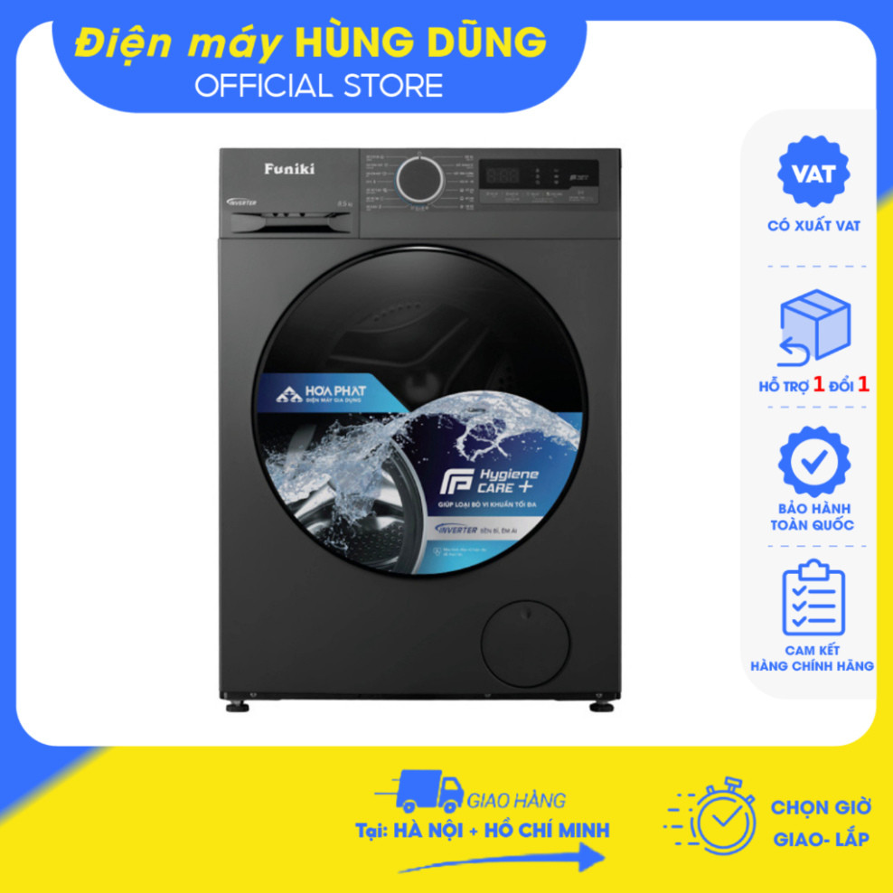 [FREESHIP HN+HCM] Máy giặt lồng ngang Funiki HWM F885ADG Inverter 8.5kg/HWM F895ADG/HWM F8105ADG- Xu