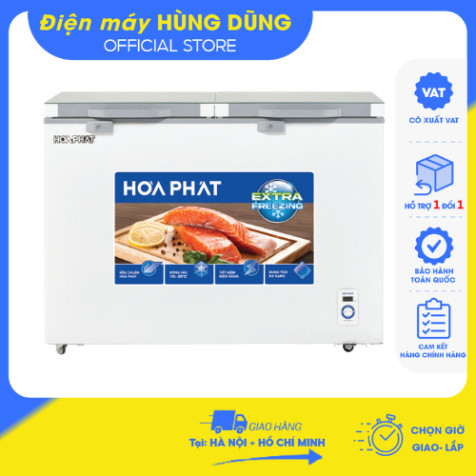 [ SHIP HỎA TỐC HN+HCM] Tủ đông Hòa Phát HPF AD6352.T1 / HPF AD6352 1 ngăn đông 2 cánh kính cường lực