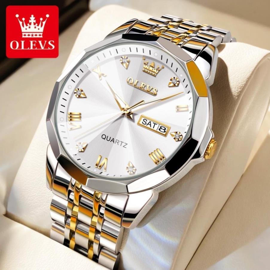 Đồng hồ nam OLEVS 9931n chính hãng dây đeo bằng thép không gỉ có lịch chống thấm nước