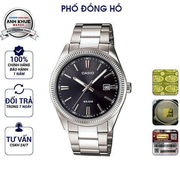 Đồng hồ nam dây kim loại Casio chính hãng Anh Khuê MTP-1302D-1A1VDF