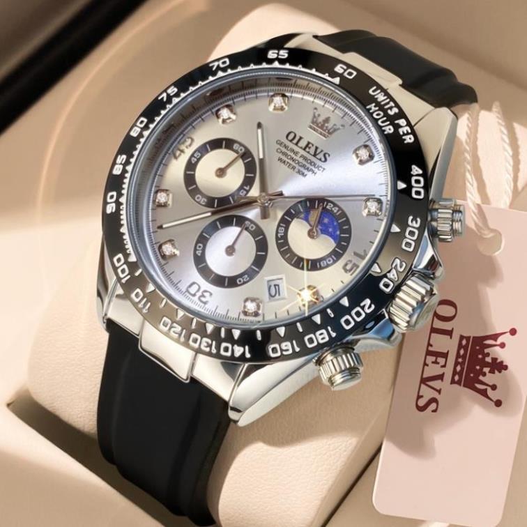 Đồng hồ nam OLEVS 2875 chính hãng thiết kế mặt số chronograph chống thấm nước dạ quang