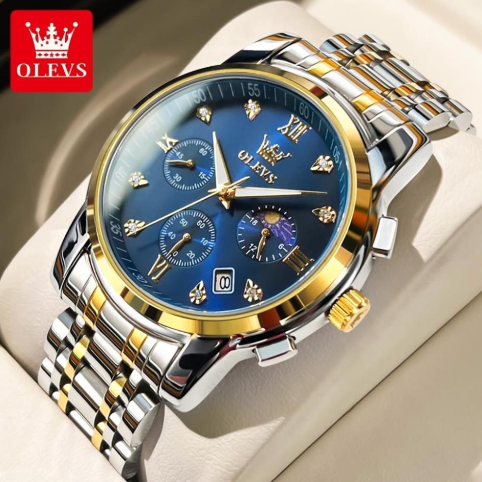 Đồng hồ OLEVS 2858 nam đa chức năng thời trang dây đeo bằng thép không gỉ