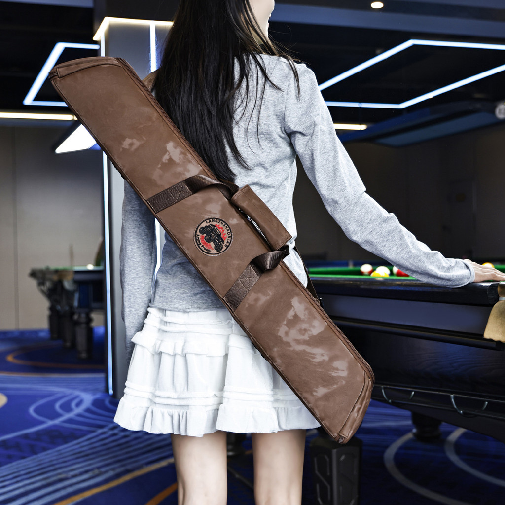 Embroidered Letter Six-Hole Billiard Cue Bag Fashion Single Shoulder Billiard Cue Storage Bag Crossb