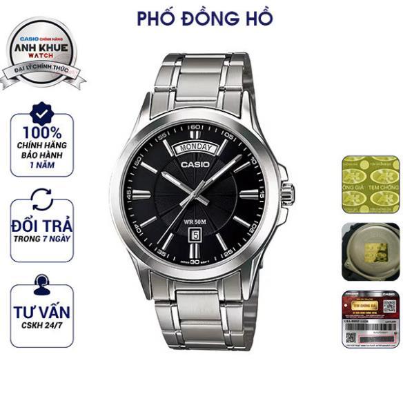 Đồng hồ nam dây kim loại Casio chính hãng Anh Khuê MTP-1381D-1AVDF