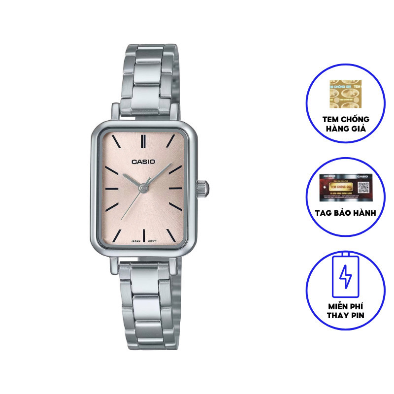 Đồng Hồ Nữ Dây Thép Không Ghỉ Chính Hãng Casio LTP-V009D-4E