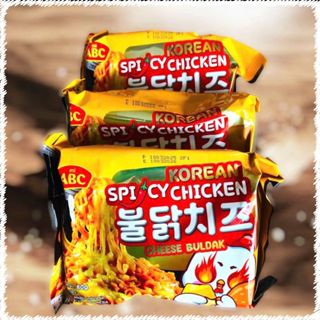  Combo 5 Gói Mì Trộn Gà Cay Phô Mai ABC Indonesia Mì nissin Gà Phô Mai Mì indomie Mì tương đen 