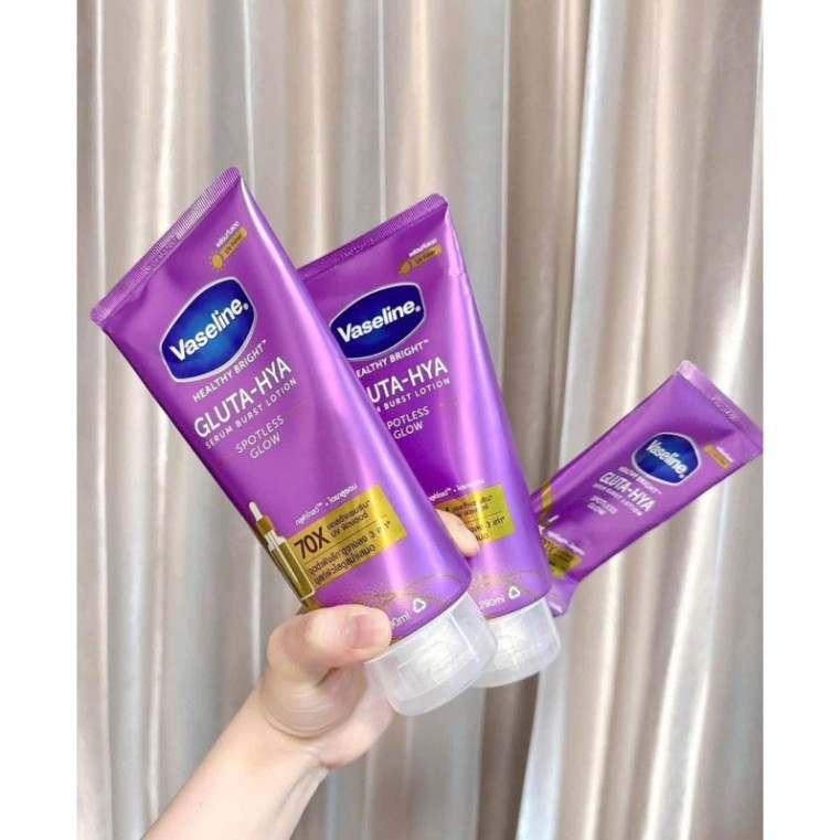 Kem Body Dưỡng thể Vaseline Gluta Glow 70x tím Thái Lan 290ml SẴN